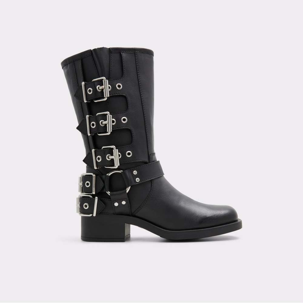 Black Buckle Strap Women's Boots ***sold***